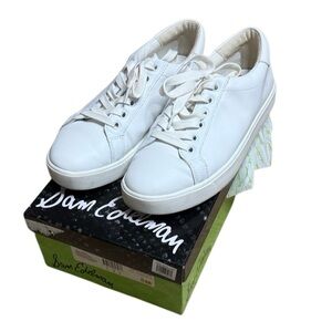 Sam Edelman Ethyl Leather Lace Up Sneakers White size 8 low top
